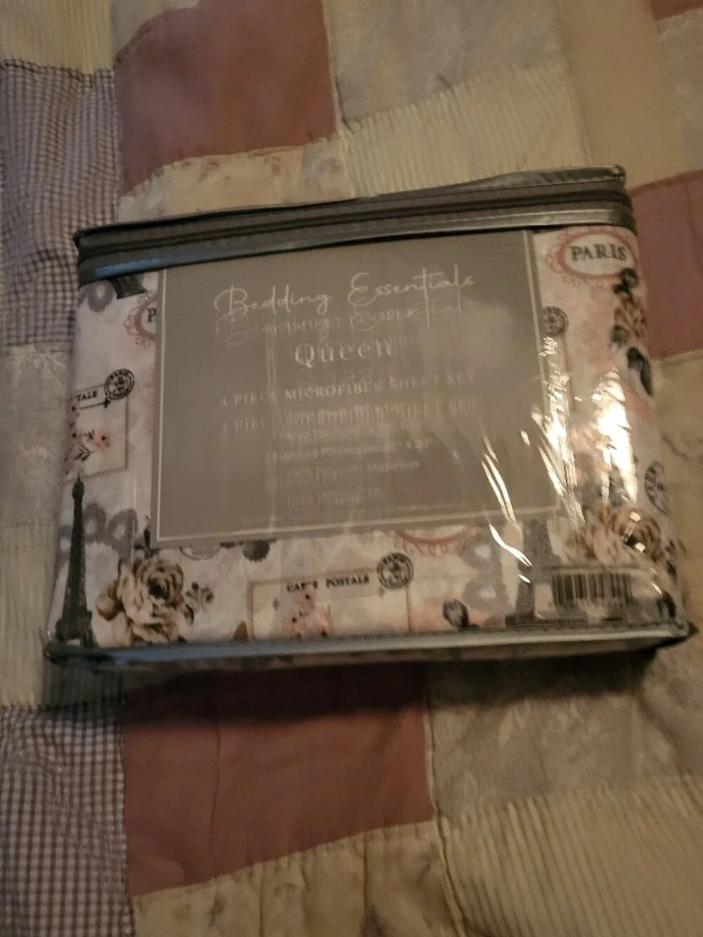 Bedding Essentials Queen Microfiber Sheet Set  - Paris theme (new in package)